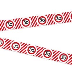 Afzetlint 30 jaar rood/wit 10m