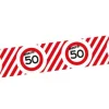 Afzetlint 50 jaar rood/wit 10m