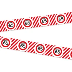 Afzetlint 65 jaar rood/wit 10m