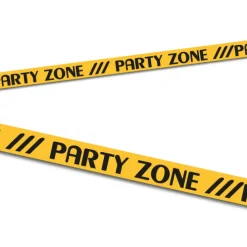Afzetlint party zone geel/zwart 10m