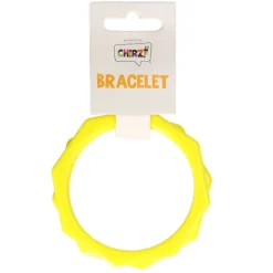 Armbanden hoekig neon geel set 2 stuks
