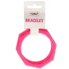 Armbanden hoekig neon roze set 2 stuks