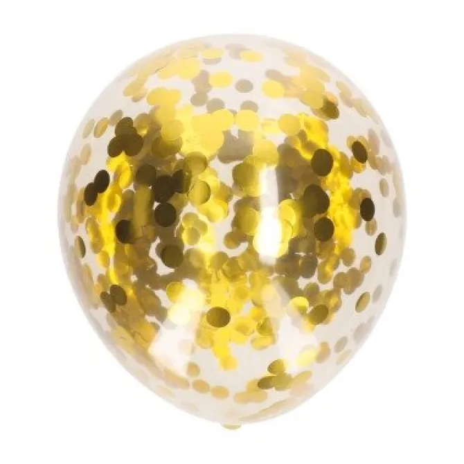 Ballonnen confetti goud 30 cm – 5 stuks