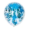 Ballonnen confetti lichtblauw 30 cm - 5 stuks