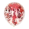 Ballonnen confetti rood 30 cm - 5 stuks