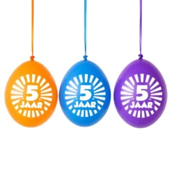 Ballonnen 5 jaar meerkleurig 30 cm - 10 stuks