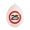 Ballonnen 25 jaar rood/wit 30 cm - 10 stuks