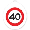 Ballonnen 40 jaar rood/wit 30 cm - 10 stuks
