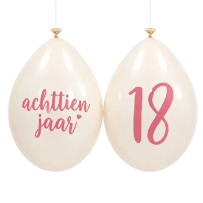Ballonnen 18 jaar roségoud 30 cm - 10 stuks