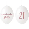 Ballonnen 21 jaar roségoud 30 cm - 10 stuks
