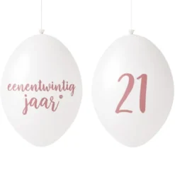Ballonnen 21 jaar roségoud 30 cm - 10 stuks