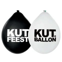 Ballonnen Kutfeest zwart/wit 30 cm – 8 stuks