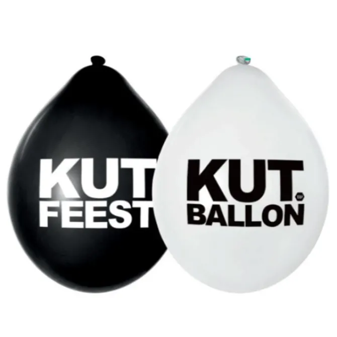 Ballonnen Kutfeest zwart/wit 30 cm – 8 stuks