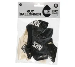 Ballonnen Kutfeest zwart/wit 30 cm – 8 stuks