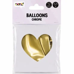 Ballonnen Metallic Hart - Goud - 30cm - 3 stuks