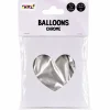 Ballonnen Metallic Hart - Zilver - 30cm - 3 stuks