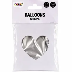 Ballonnen Metallic Hart - Zilver - 30cm - 3 stuks