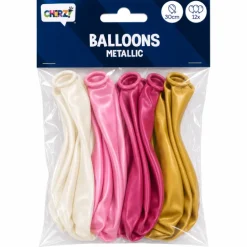 Ballonnen Metallic - Mix Roze - 30cm - 12 stuks