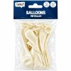 Ballonnen Metallic - Wit - 30cm - 10 stuks
