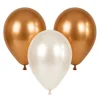 Ballonnen parelmoer wit/goud 30 cm - 20 stuks