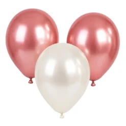 Ballonnen parelmoer wit/roségoud 30 cm - 20 stuks