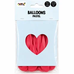 Ballonnen Pastel Hart - Rood - 12cm - 8 stuks