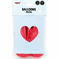 Ballonnen Pastel Hart - Rood - 30cm - 4 stuks