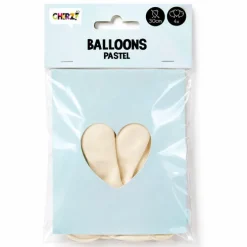 Ballonnen Pastel Hart - Wit - 30cm - 4 stuks