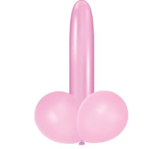 Ballonnen penis roze - 3 stuks