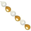 Ballonnen slinger metallic wit/goud 15 cm - 10 stuks