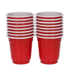 Beer Pong shotglazen rood 56 ml - 16 stuks