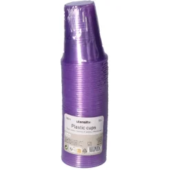 Bekers plastic paars – 50 stuks (200 ml)
