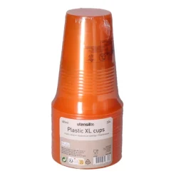 Bekers plastic XL oranje – 20 stuks (480 ml)