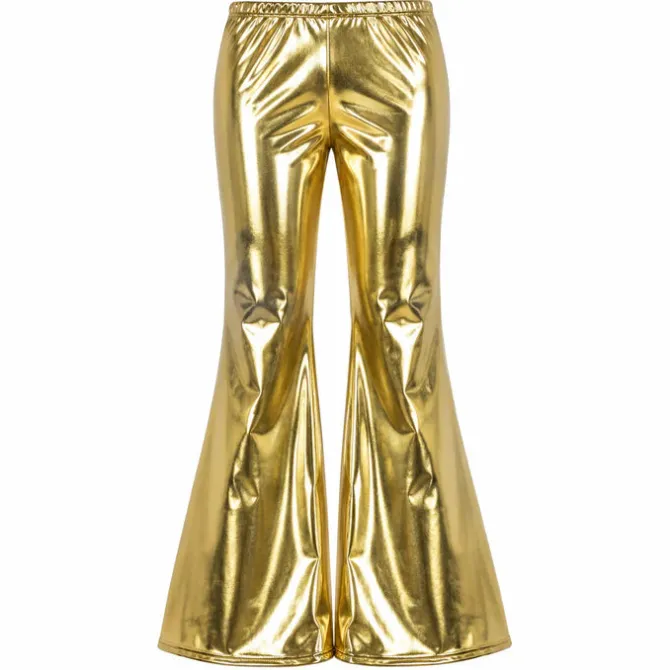 Broek flared goud dames maat L/XL