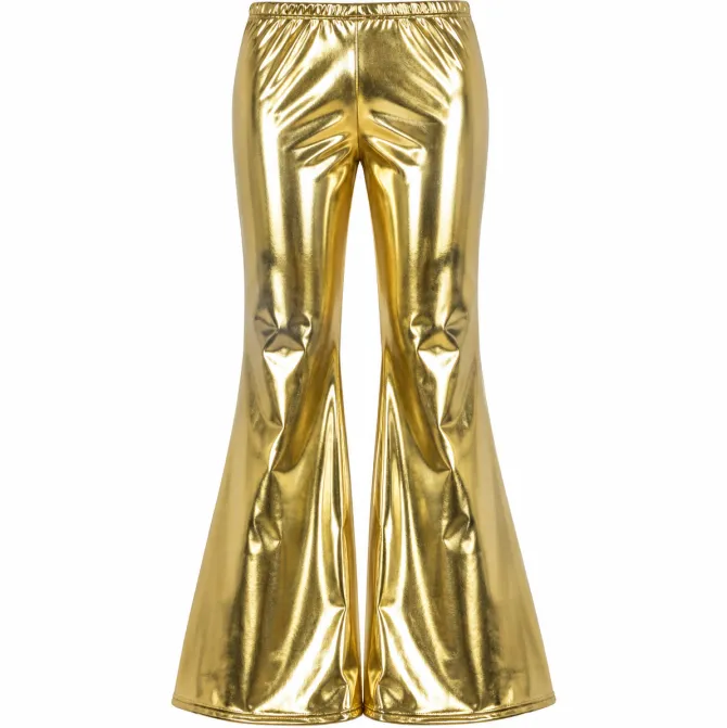 Broek flared goud dames maat S/M