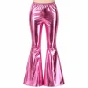 Broek flared metallic roze dames maat S/M