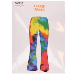 Broek flared tie-dye regenboog dames maat L/XL