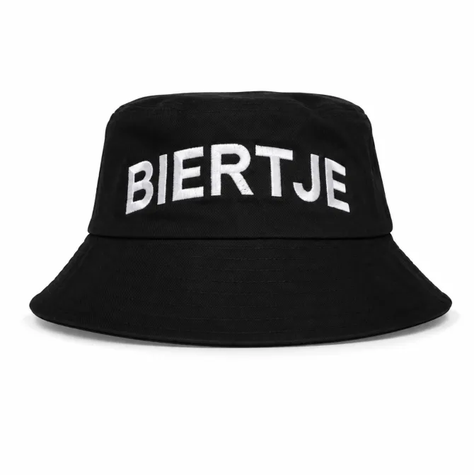 Bucket hat Biertje zwart