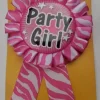 Button Party Girl roze