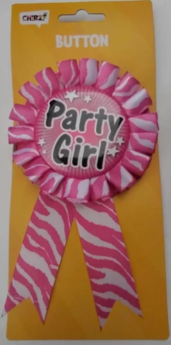 Button Party Girl roze