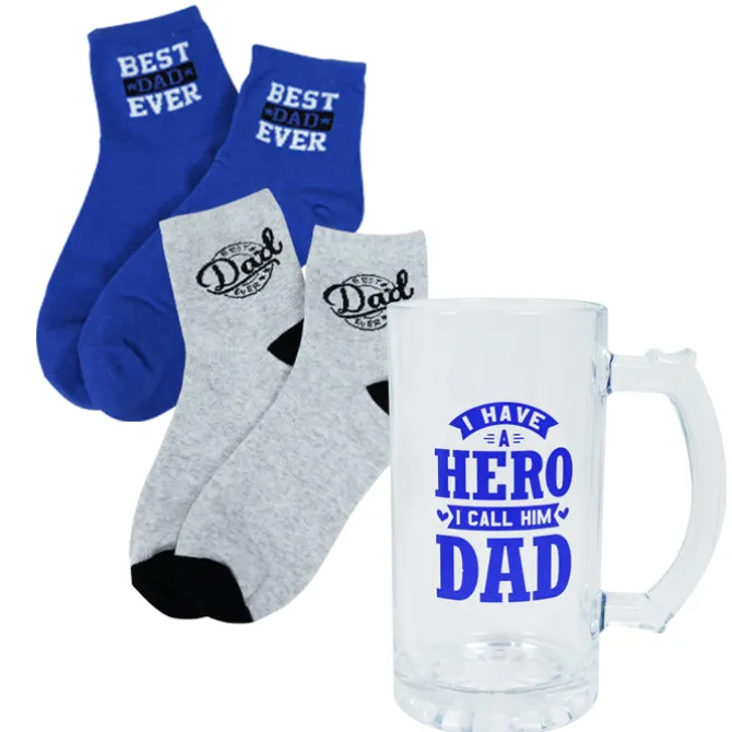 Cadeau set Hero Glas & Sokken