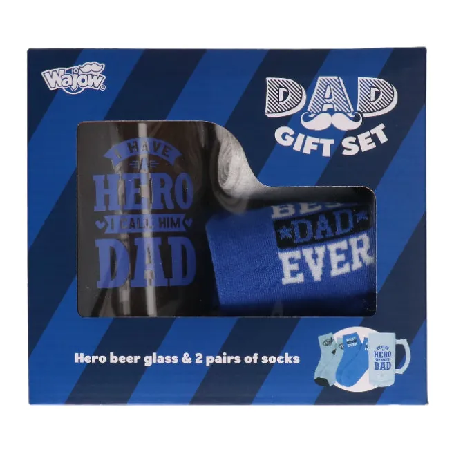 Cadeau set Hero Glas & Sokken