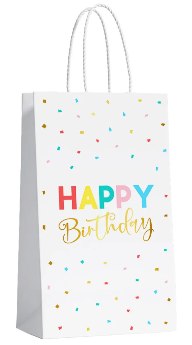 Cadeautasjes - 4 stuks - Happy Birthday