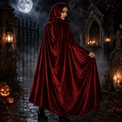 Cape Halloween capuchon fluweel rood