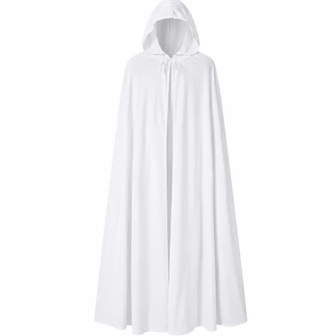 Cape Halloween capuchon wit volwassene