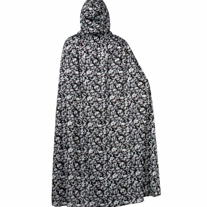 Cape Halloween schedels zwart/wit one size