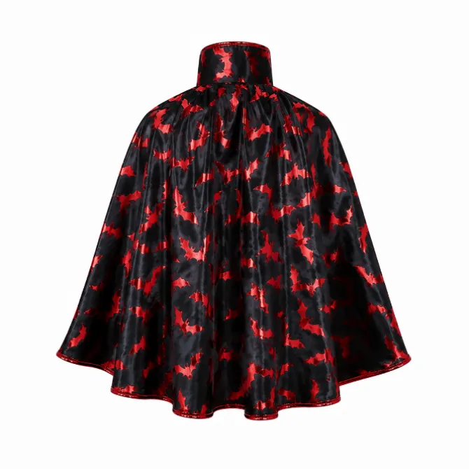 Cape vleermuizen zwart/rood kind one size