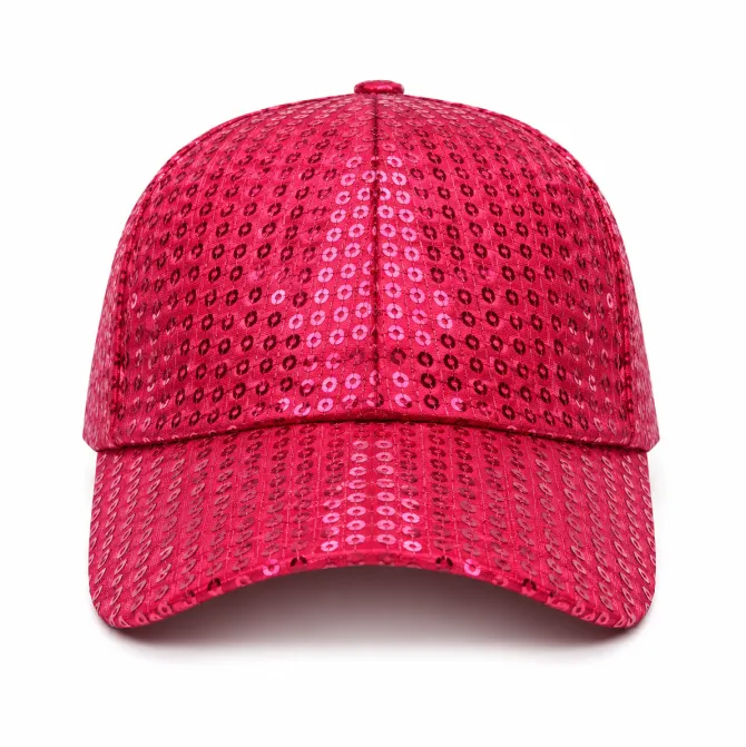 Cap pailletten roze