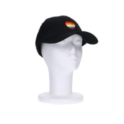 Cap zwart regenboog hartje