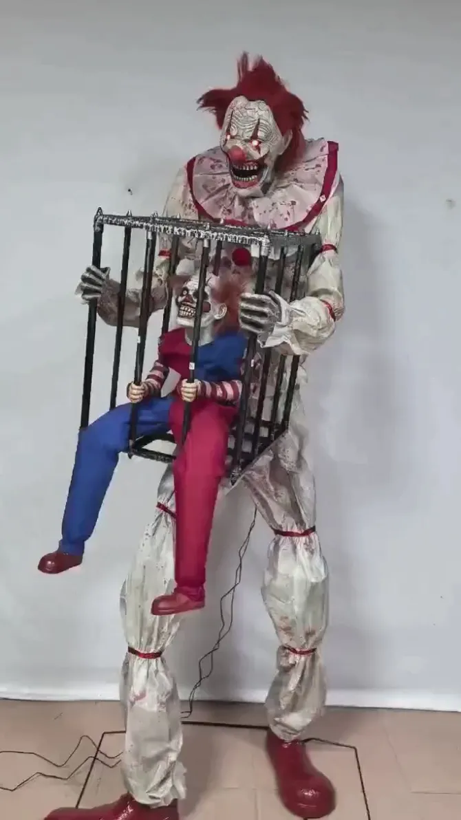 Clown met kooi - 213 cm